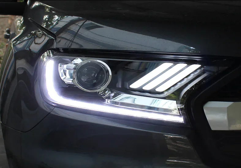 Car Styling for Ford Everest& Ranger Headlights-Turn Signal LED Headlight DRL Auto Accessories customcustom