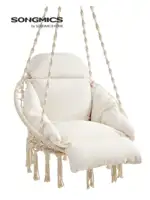 SONGMICS Hanging Chair, Hammock Chair with Large, Thick Cushion, Boho Swing Chair for Bedroom, Patio, Balcony, Garden 1