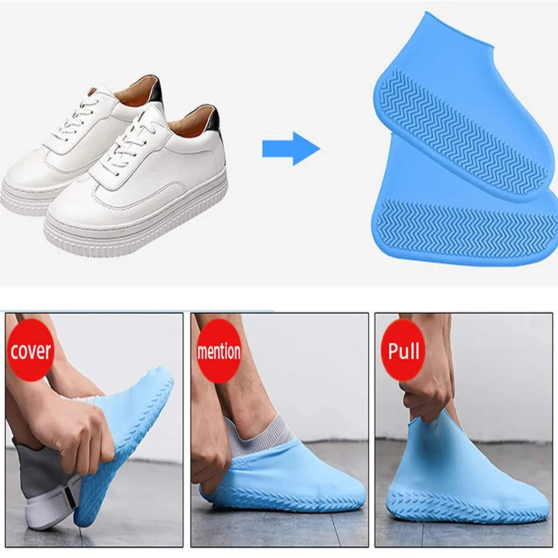 Reusable silicone shoe covers 1 pair waterproof slip-resistant for outdoor rain shoe covers,rain shoe covers,silicone shoe covers,rain shoe protector
