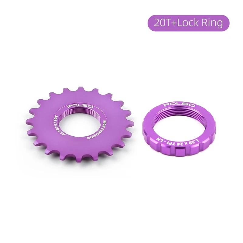 POLSO FC002 Purple Fixed Gear Cog Single Speed AL7075 Fixie Freewheel Track Cycling Flywheel Bicycle sprocket gear,bike freewheel