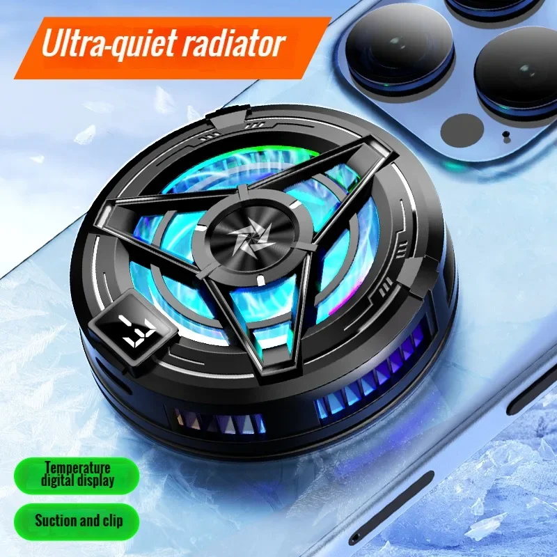 New SL17 Magnetic Display Phones Cooler Back-Clip 2 in 1 Game Cooler Semiconductor Fast Phone Cooling Fan for IOS Android Phone 1