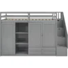 Bed Frame Functional Twin Loft Bed with Stairs 2Drawer and 3 Shelves Twin Size Loft Bed Frame with Wardrobe No Box Spring Needed 6
