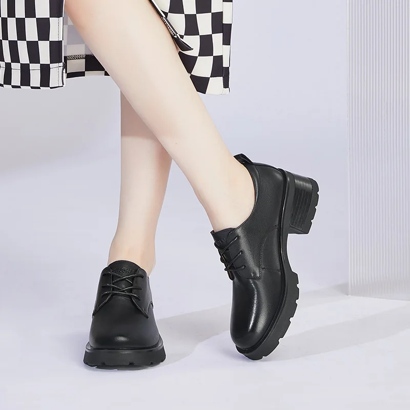 Comemore 여성용 메탈 체인 옥스포드 신발, 슬립온 플랫폼 신발, 라운드 토 솔리드 가죽 캐주얼 로퍼, 신상 9 Kangnail-옥스포드 천연 가죽 라운드 토 플랫폼 하이힐 레이스업 더비 신발 여성용, 봄