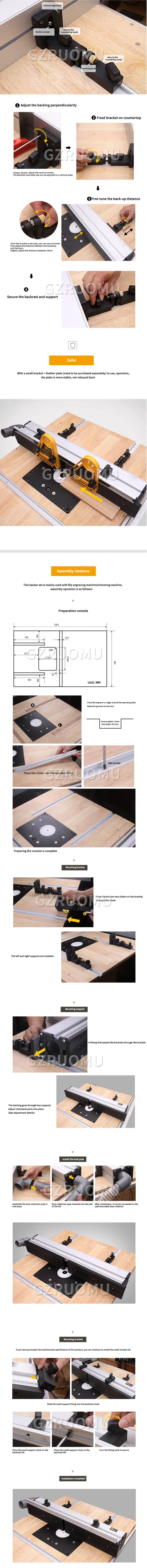 Woodworking Flip-Up Modification Engraving Machine Fixing Set DIY Chute T Slot T
