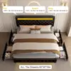 Queen Led Bed Frame with 4 Storage Drawers, with Smart Control RGBW LED Lights Headboard Footboard, Control DIY Color 2