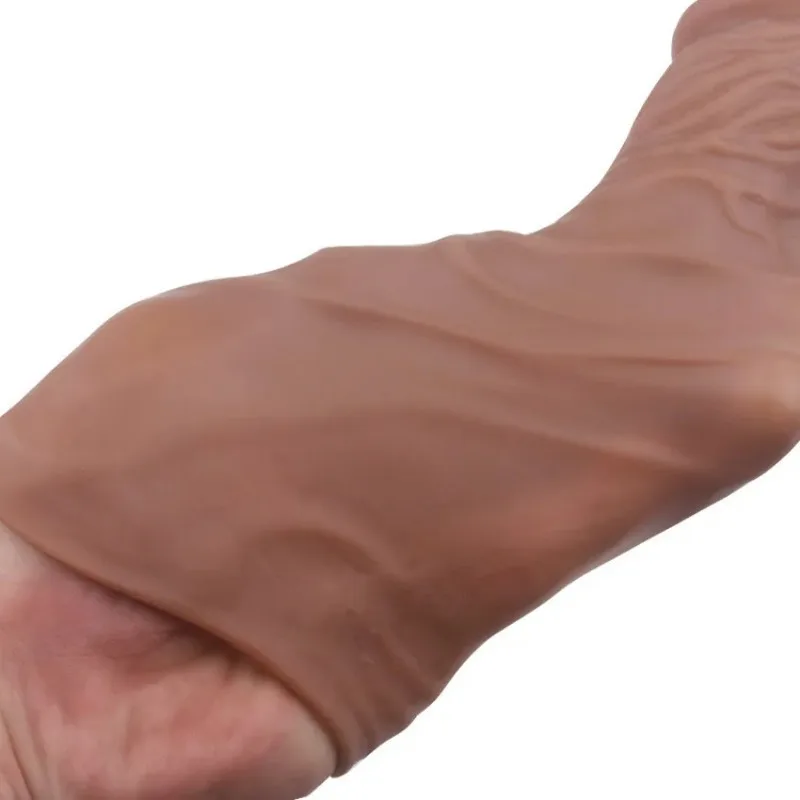 Reusable Penis Sleeve Enlargement Condoms Sex Toys For Men Dildo Extender Enhancer Sex Delay Realistic Condom Intimate Goods penis sleeve penis condom penis enlargement