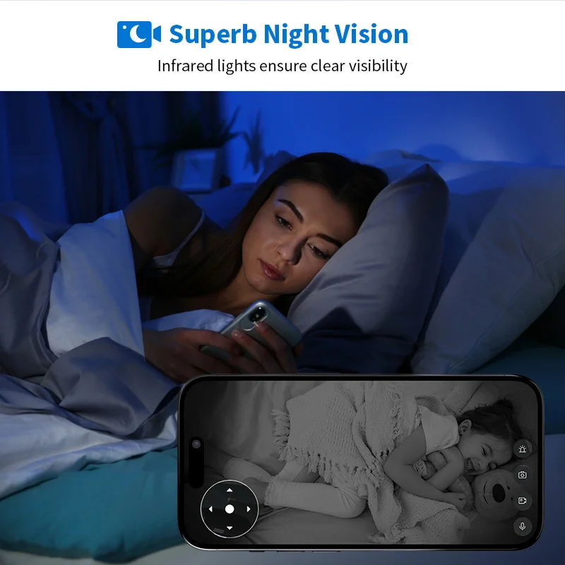 360° Smart Home Security Camera PTZ 2K 5G WiFi AI Detection Night Vision Automatic Tracking Security Surveillance Baby Monitor 5