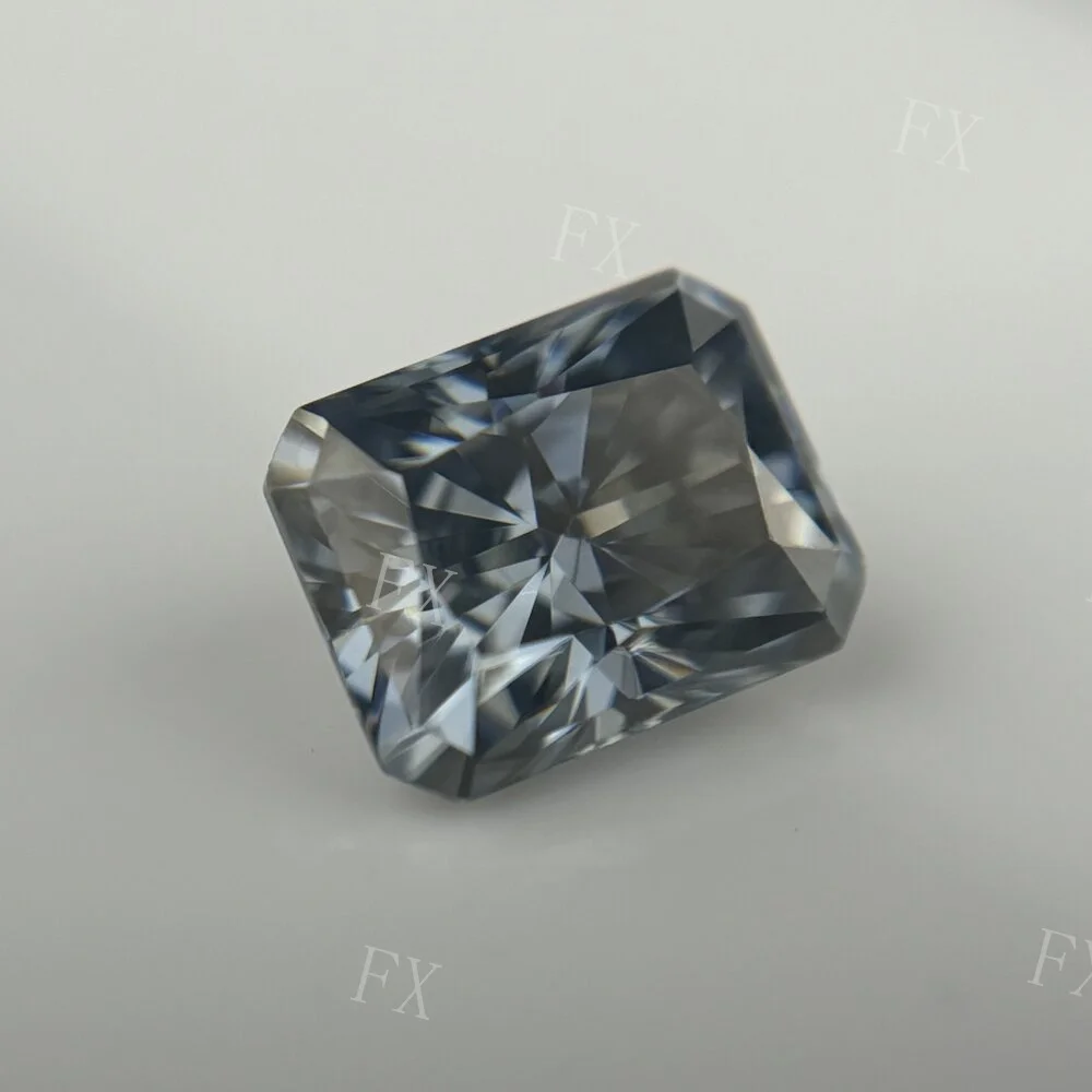 synthetic Moissanite Stone Beads with GRA Certificate Loose Gray Color Radiant Cut  Free Shipping  for Women Jewelry Ring Making