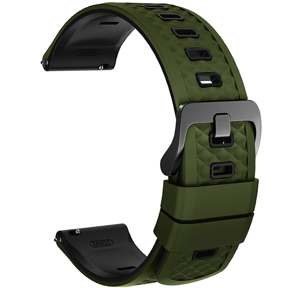 Versatile 22mm Sport Silicone Watch Strap - Enhanced Comfort & Style