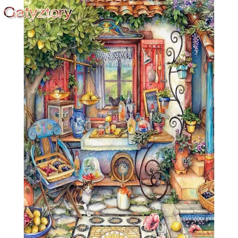 

GATYZTORY Town Scenery Painting By Numbers Kits Home Decor Drawing On Canvas HandPainted Art Gift DIY Pictures By Number