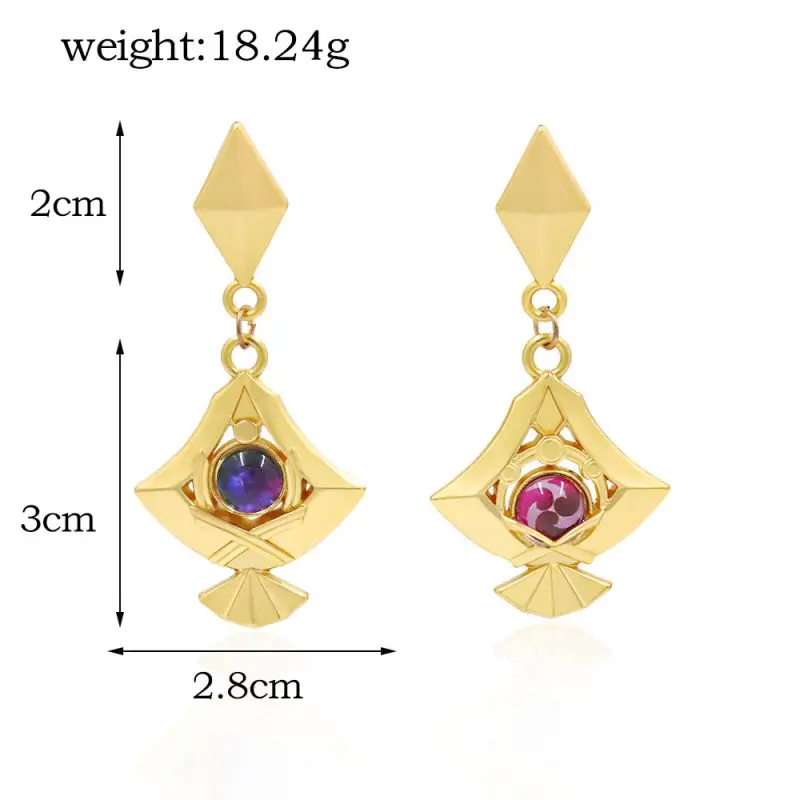 Anime Genshin Impact Anime Yae Miko Vision Cospaly Props Metal Alloy Earring Ear Studs Jewelry Women Accessories Gift for Fans 6