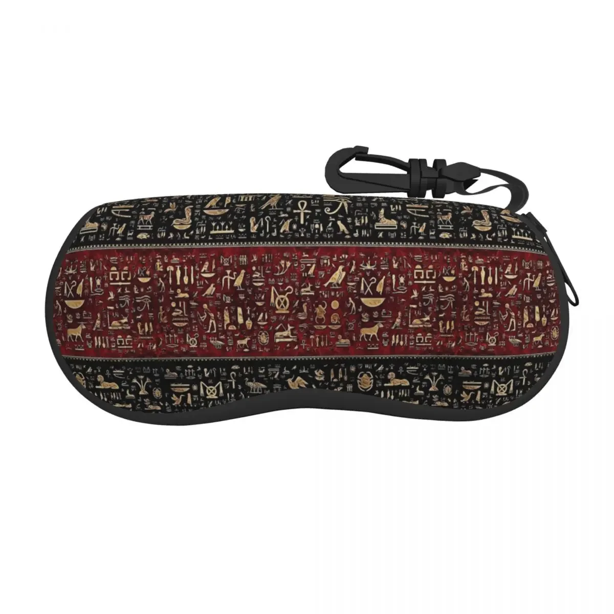 

Egyptian Hieroglyphs Glasses Case Pouch Ancient Egypt Eyewear Storage Box Outdoor Travel Portable Anti-Pressure Sunglasses Bag
