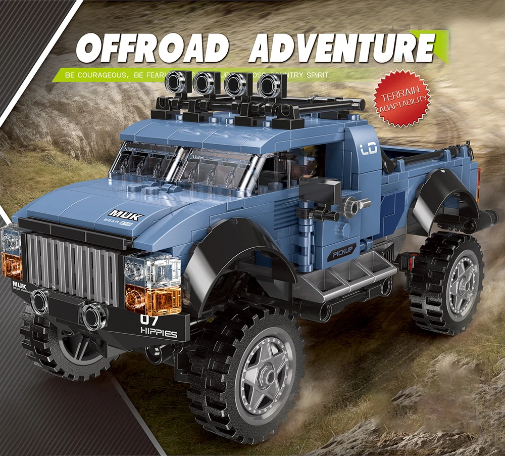 Nuovo 555Pcs Pickup Truck Piccole Particelle Compatibili Building Blocks Assemblati Giocattoli Educativi Per Auto Giocattolo Regali