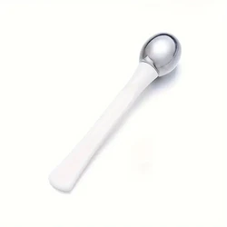 Gold Alloy Eye Roller Massage Stick and Cosmetic Spatula for Anti - Wrinkle Skin Care (WHITE)