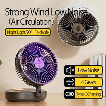 Rechargeable fan Foldable fan Wall-mounted fan Outdoor camping fan With LED light aromatherapy function 1