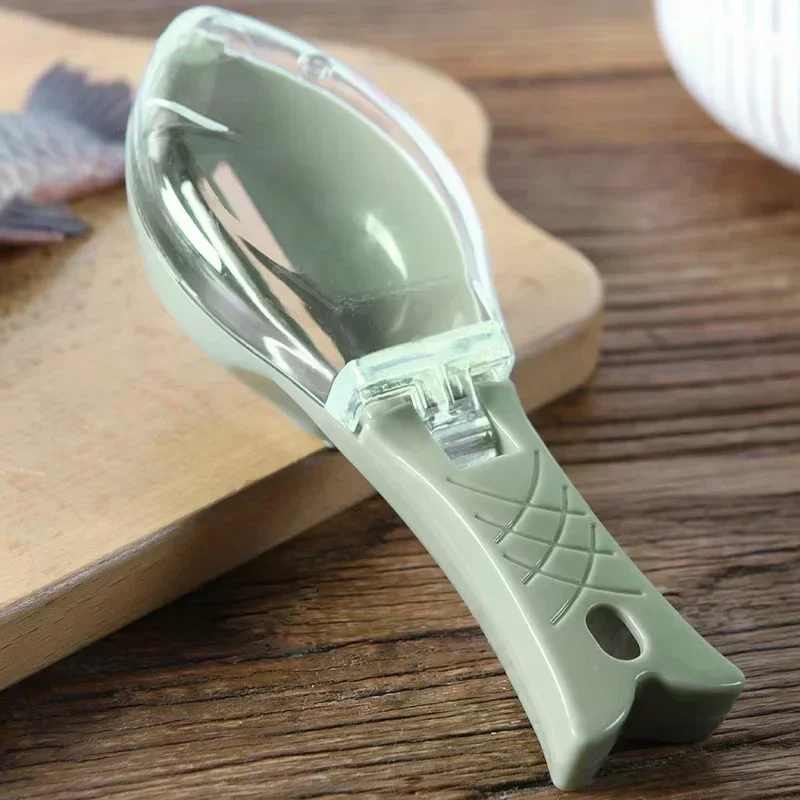 1-10PCS Fish Scales Graters Scraper Fish Cleaning Tool Scraping Scales Device with Cover Kitchen Cooking Fishing Pesca Tackle