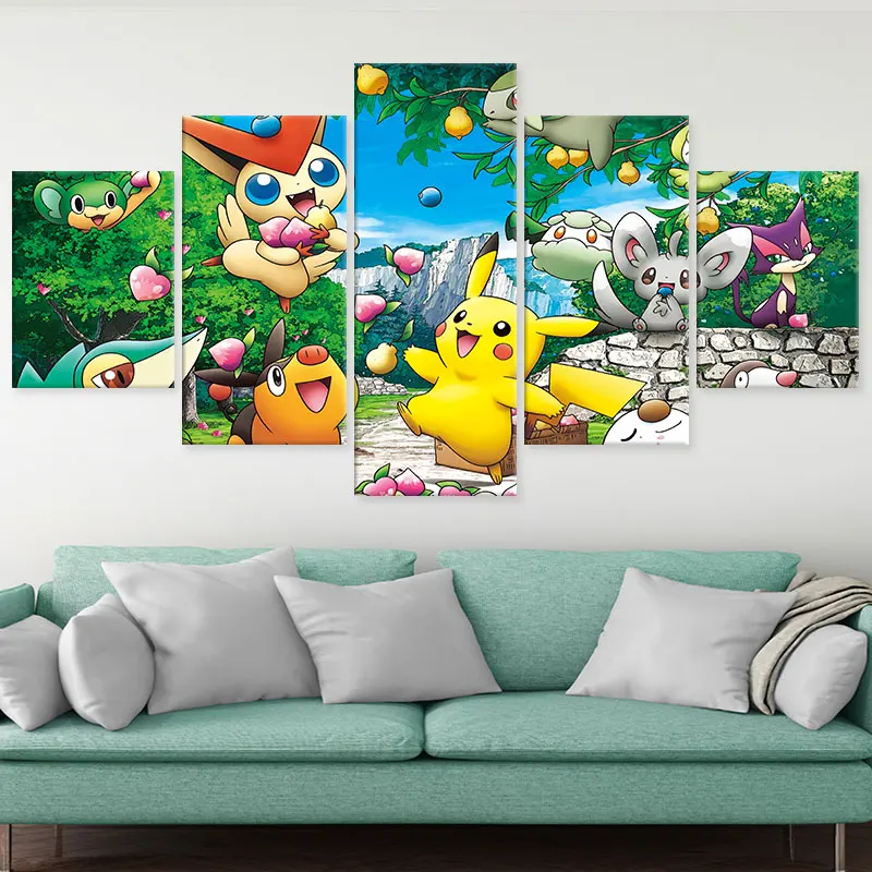 Pokemon trading card poster canvasTCG wall art anime home decor