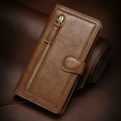 Luxurious Zipper Multi - Card Leather Wallet Case with Magnetic Closure - SAMSUNG S26 Ultra (Dark Brown)
