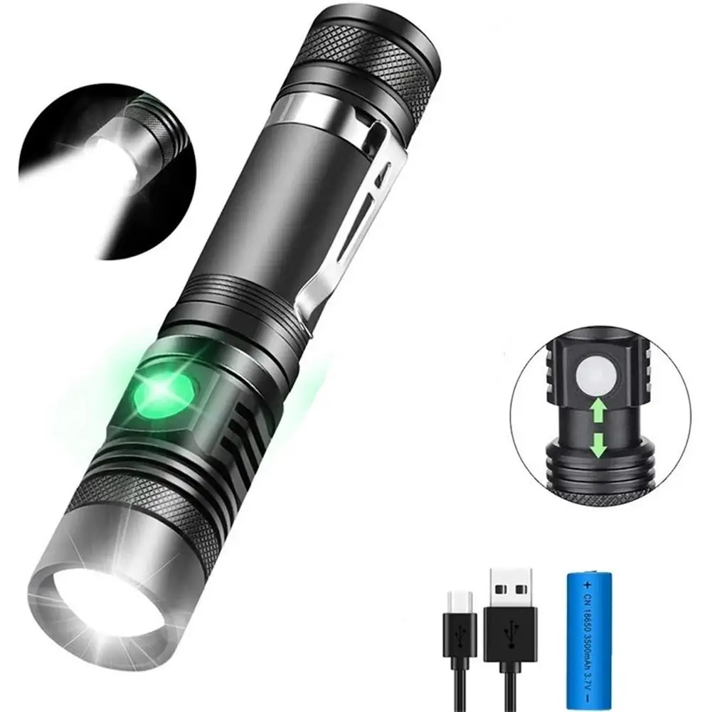 

Светодиодный перезаряжаемый фонарик высокой мощности с USB, 4 режима