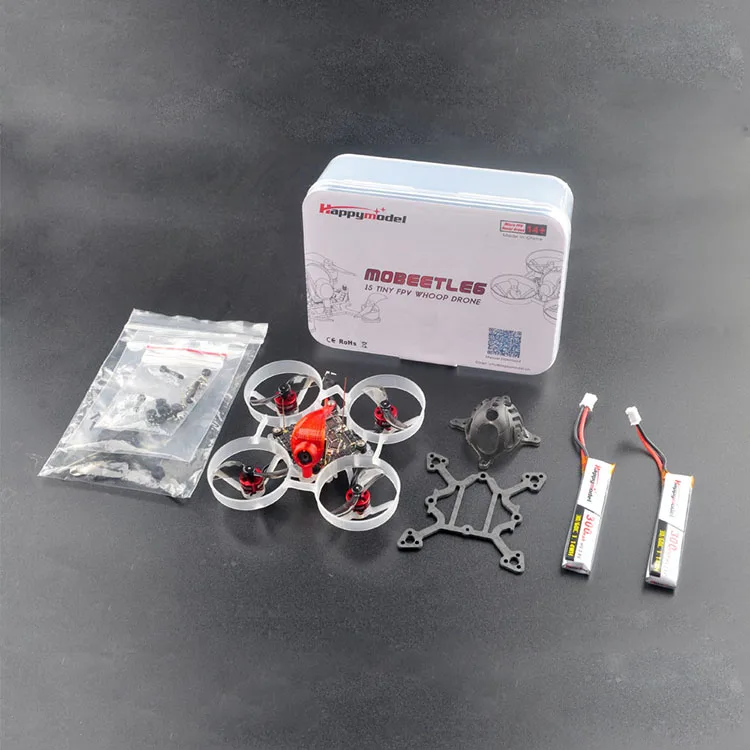 

HappyModel Mobeetle6 1S 65 мм Tinywhoop зубочистка 2 в 1 FPV Дрон DiamondF4 400 МВт OPENVTX Runcam Nano3 SE0702 KV23000