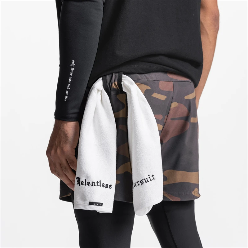 Jogger Gym Exercise Men's Sports Pants Quick Dry Men's Shorts Double Layer 2 In 1 Lined Tight Crop Pants Printed Shorts