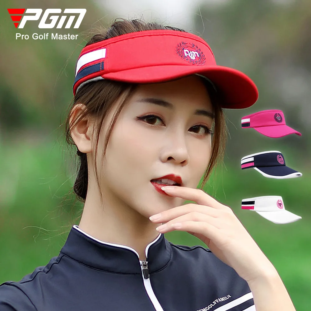 

PGM Empty Top Visor Cap Women Sunscreen Hats Cotton Snapback Cap Adjustable for Running Tennis Golf MZ017