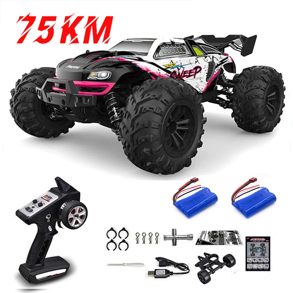 1:16 75 Km/H O 50 Km/H 4Wd Rc Auto Con Telecomando A Led Auto Ad Alta Velocità Drift Monster Truck Per Bambini Vs Wltoys 144001 Giocattoli