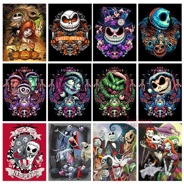 Diamond Painting Novelty AB Disney Bride The Nightmare Before Christmas  Rhinestone Moon Embroidery 5D DIY Art Decor Wall Sticker