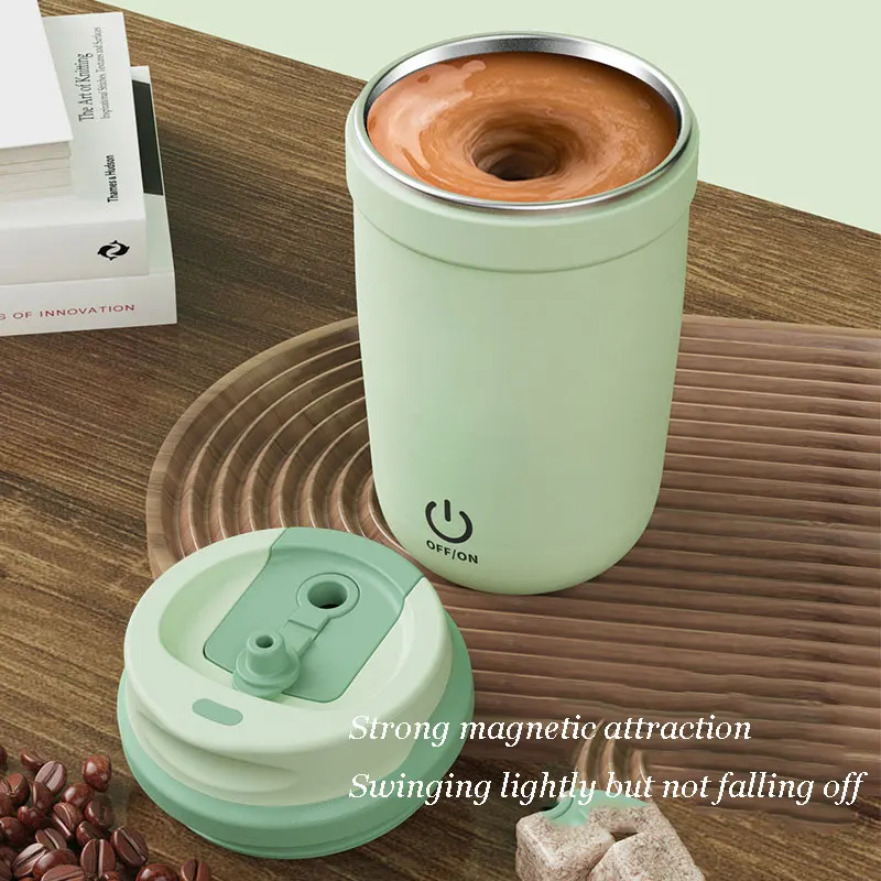 

New Fully Automatic Coffee Mixing Cup lazy Magnetic Portable Rechargeable Electric Stainless Steel Water Cup
