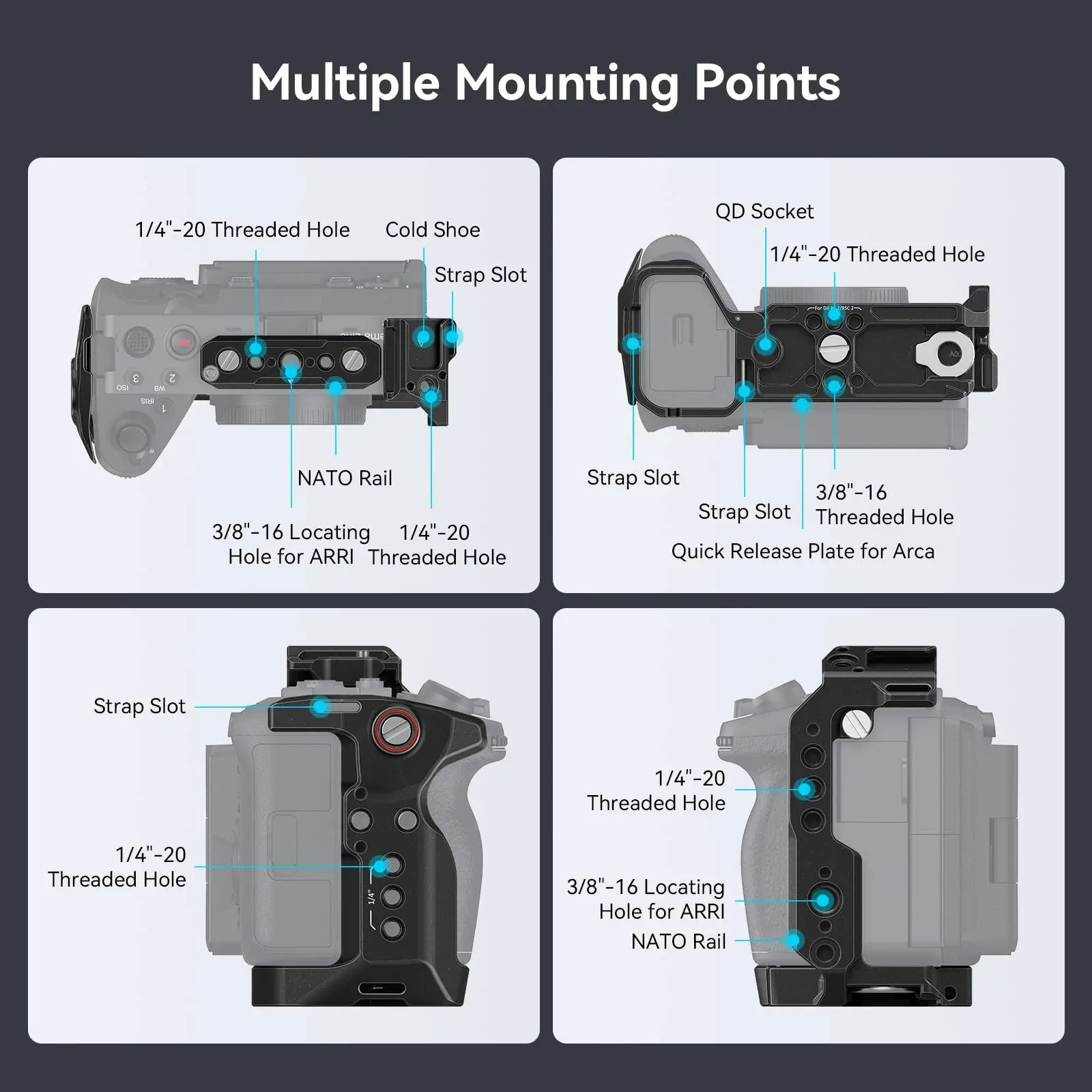 Sony fx30/fx3用smallrigハンドヘルドケージ、ハンドストラップ