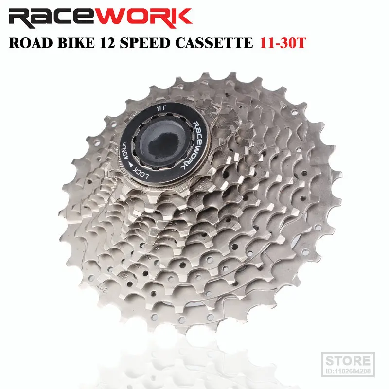 

RACEWORK Road Cassette 12 Speed 12s Bicycle Freewheel 11-30T Sprocket Steel For SHIMANO Cycling Bike Parts Flywheels