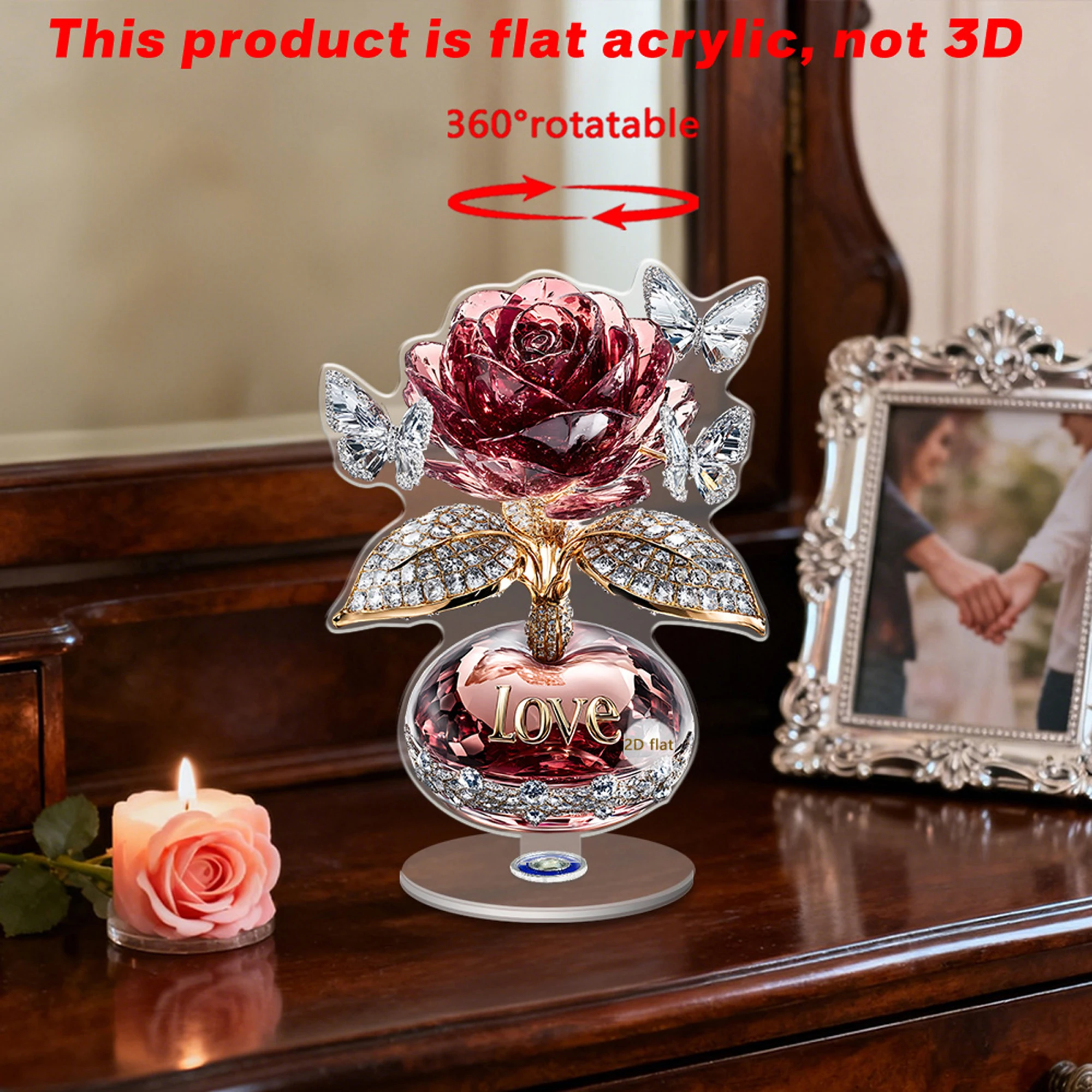 Elegant Acrylic Rose Bouquet Table Decorations for Valentine s Day Anniversary Wedding Reception - Romantic Floral