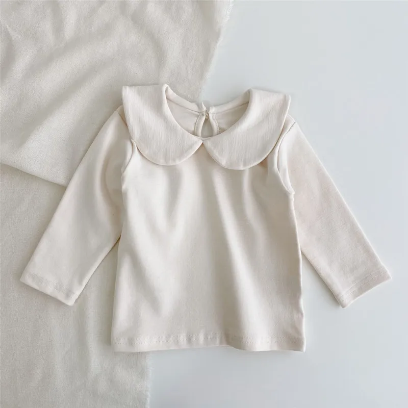 2025 Autumn New Baby Long Sleeve Cotton T Shirts Infant Plaid Floral Cute Girls Tops Kids Versatile Casual Lapel Bottoming Shirt - Image 5