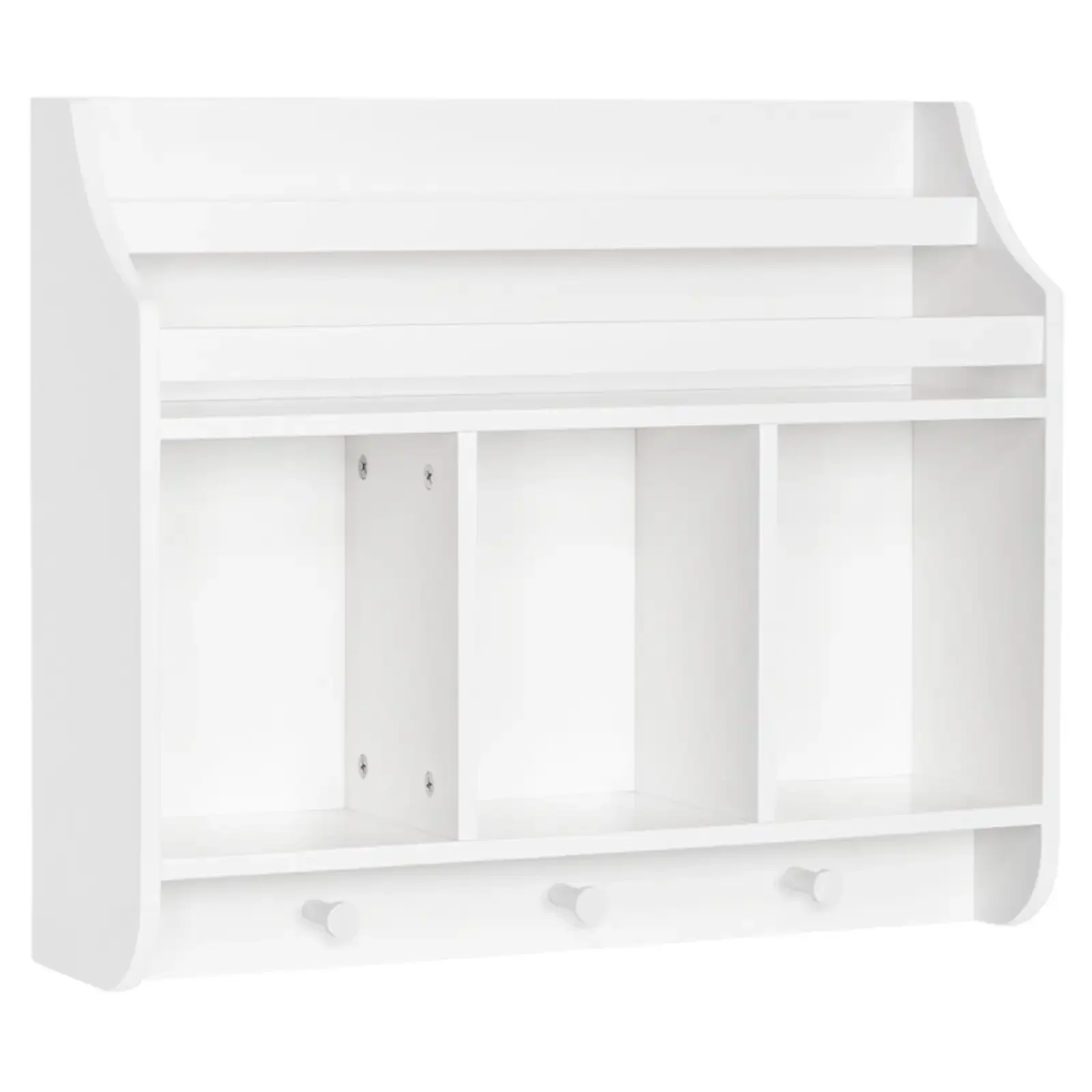 

RiverRidge Home Book Nook Collection Kids Wall Shelf with Cubbies and Rack