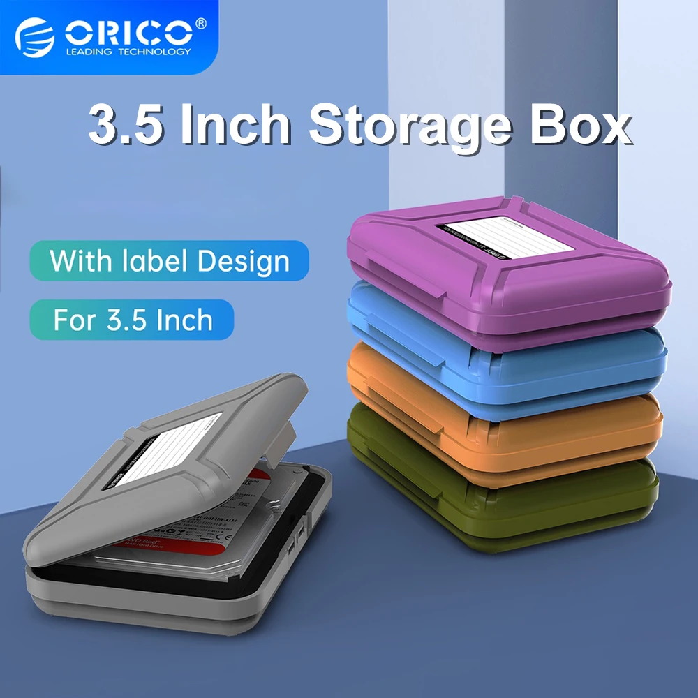 

ORICO 3.5 Inch HDD Protection Box with Label Shockproof/Storage HDD Enclosure Cover Case Waterproof and Anti-Static for HDD