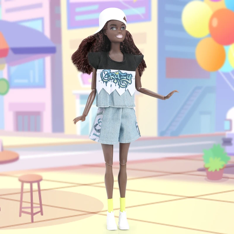 Black Dolls 30cm Female Male Figures Peluche Juguetes Lover Couple Doll Accessories For Girl Ken DIY Children Game Present