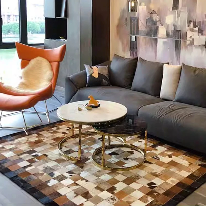 Brown Genuine Cowhide Carpet Living Room Natural Cow Fur Large Home Area Rug Nordic Style Bedroom Floor Mat Bedside Carpets Deco - Image 4