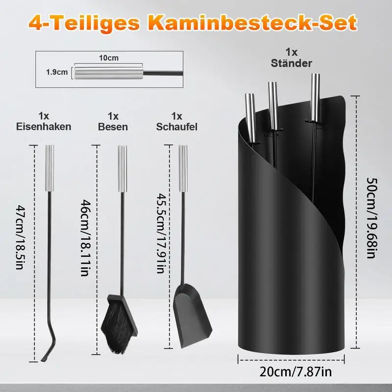 Outdoor Fireplace Tools 4X Modern Fire Pit Tools For Fireplaces Kitchen Fireplace Set Accessories Classic Oven Cutlery