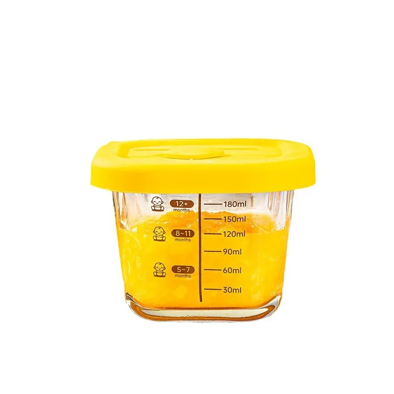 Baby High Boron Glass Graduated Supplementary Food Bowl Supplementary Food Box grade High Appearance Preservation Box 200ml