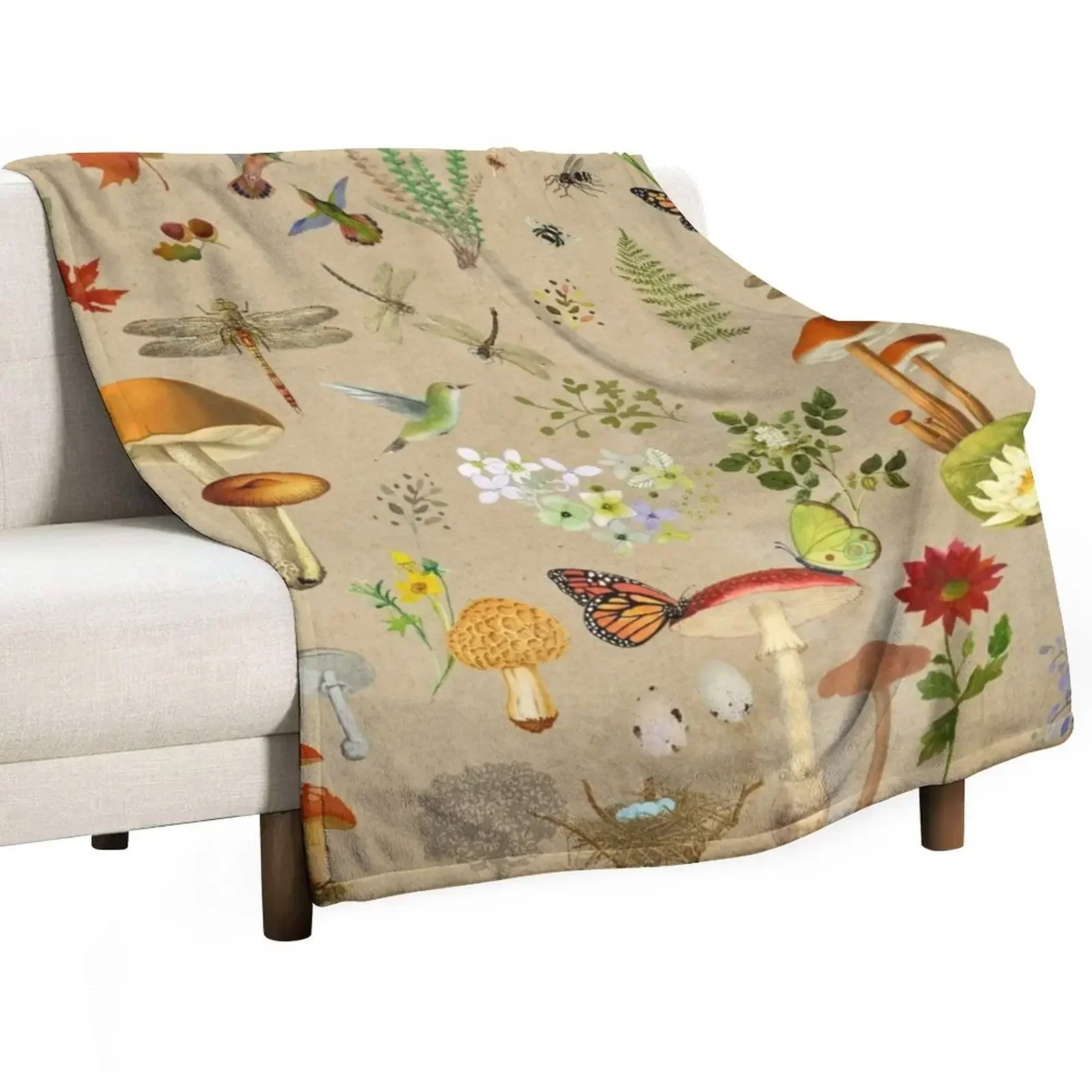 

Vintage cottage core and watercolormix Throw Blanket warm for winter Fluffy Shaggy Decorative Sofas Blankets