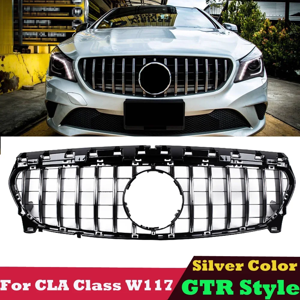 

C117 Grill GT Panamericana Style Front Grille Mesh for Mercedes CLA Class W117 X117 CLA180 CLA200 CLA250 CLA220 CDI 2013-2019
