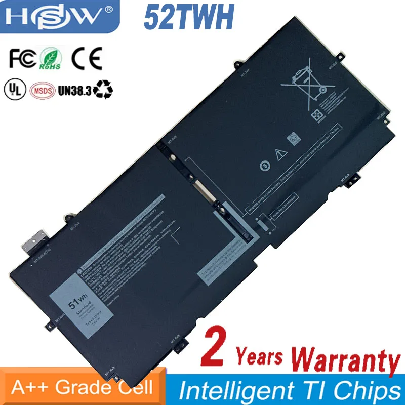 

NEW 52TWH XX3T7 NN6M8 Laptop Battery For Dell XPS 13 7390 9310 2-in-1 P103G P103G001 P103G002 0FDRT X1W0D DD9VF 7.6V 51Wh 6710mA