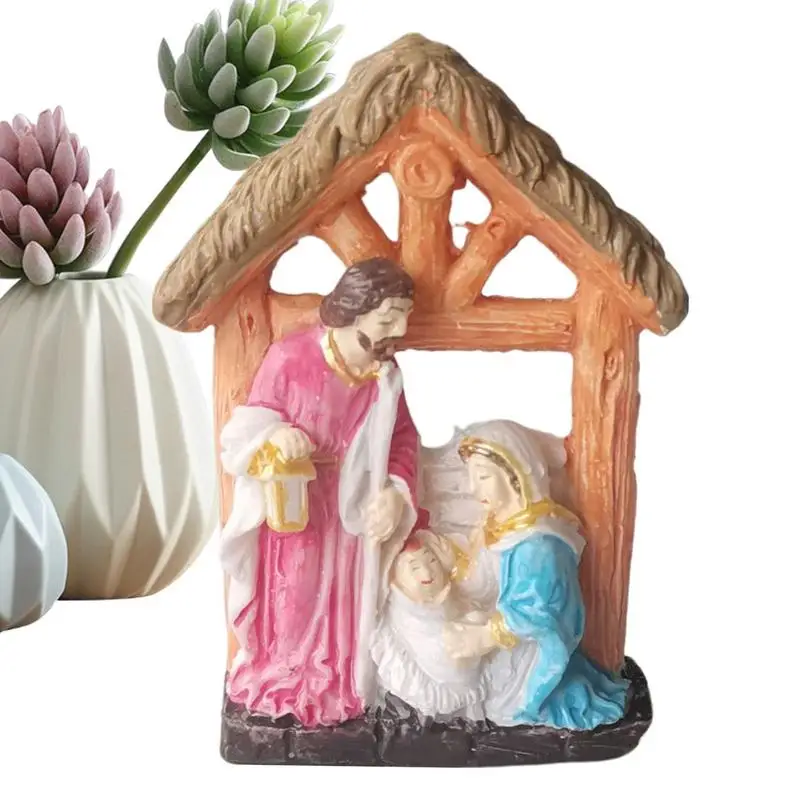

Jesus Tabletop Ornaments Jesus Statue Ornament Lovely Holy Family Decor Christmas Decoration Supplies For Study Room Porch