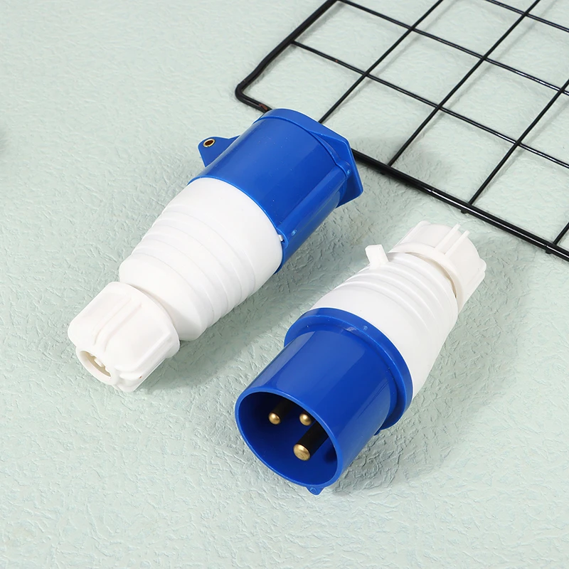220 V 16 A 3-polige industrielle wasserdichte Stecker/Buchse männlich/weiblich IP44 2P für Wohnwagen, Wohnmobil, Anhänger, LKW, Yacht – Detail 3