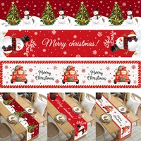 Christmas Table Runner Merry Christmas Decorations For Home 2024 Cristmas Table Flag Cover Navidad Noel Gift New year Tablecloth 6