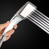 300-Hole Square Hand-Held Pressurized Shower Head Shower Nozzle Bath Shower Pressurized Shower Head Water-Saving Shower Head 1