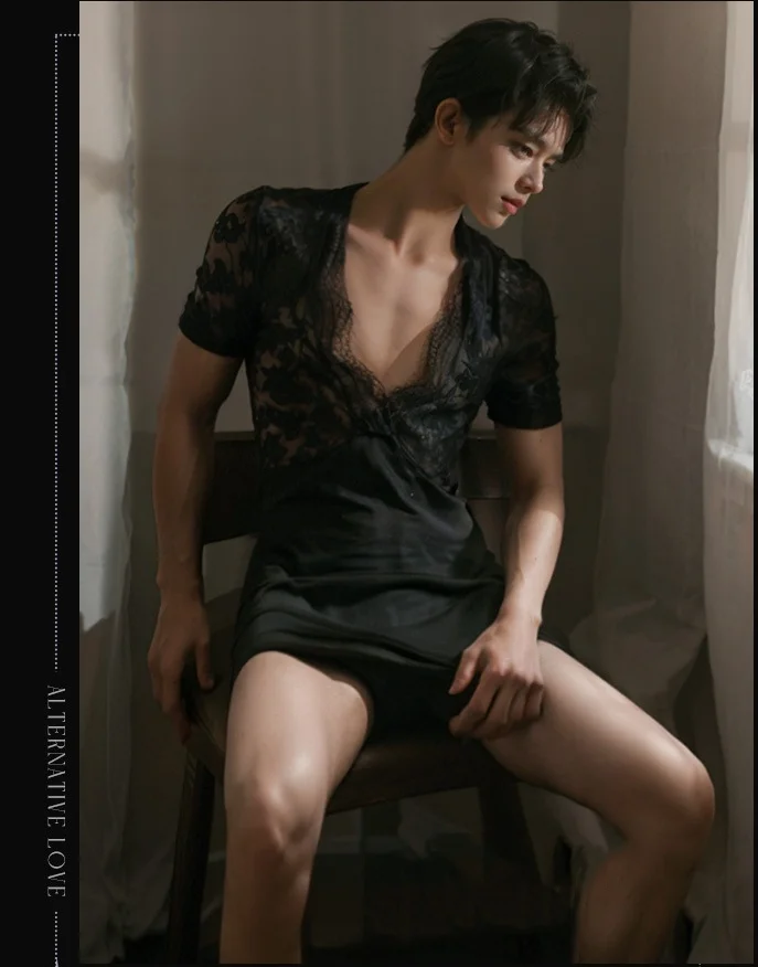 Roleplay Outfit Sexy Lingerie Set for Men Femboy Sissy Lingerie for Cross-dressers Maid Cosplay Gay Exotic Costumes Gift for Him