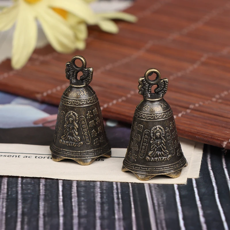 Antique Brass Bell China's Mini Copper Sculpture Guanyin Bell Buddhism brass bell