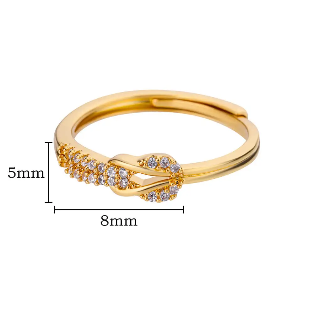 Luxury Zircon Ring Infinity Design Gold Plated Stainless Steel