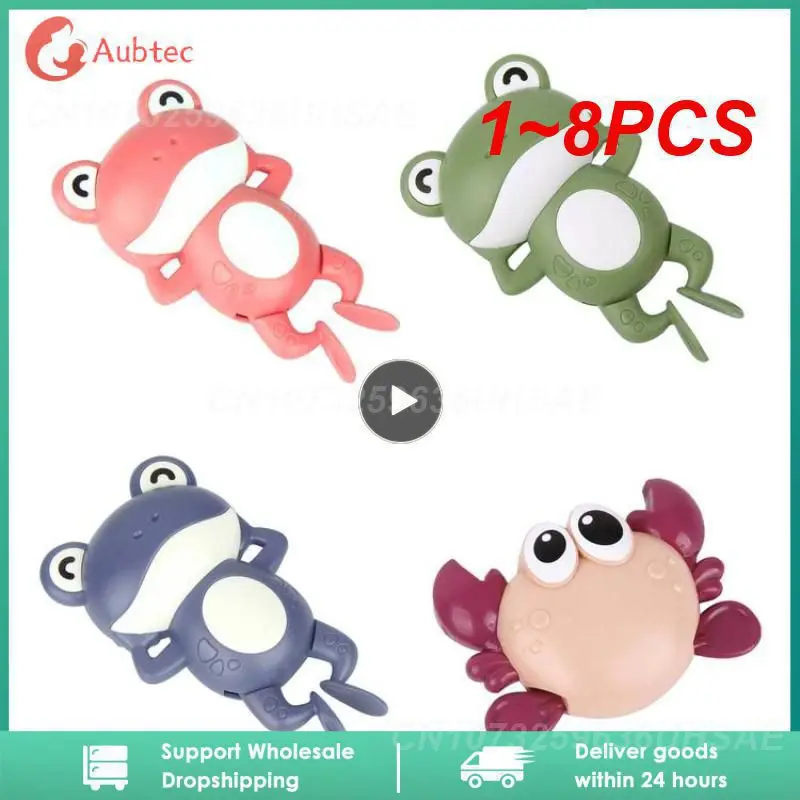 

1~8PCS Bath Toys for Children New Baby Bath Swimming Bath Toy Cute Frogs Clockwork Baby Bath Toy Brinquedos Infantil игрушки для